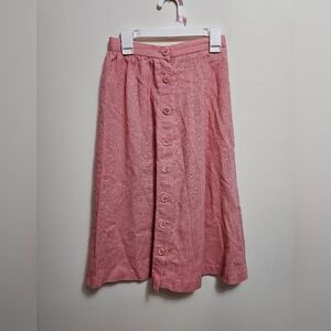 Russteen By Russ Girl Vintage 80s‎ Pink Button-Front Women's Skirt